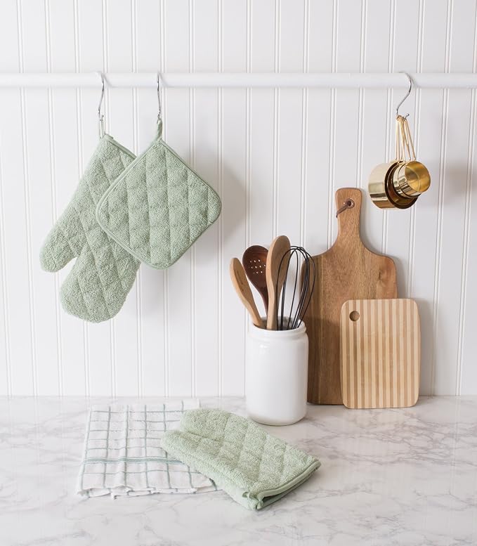 DII Basic Terry Collection 100% Cotton Quilted, Oven Mitt, 2 Piece - Image 3