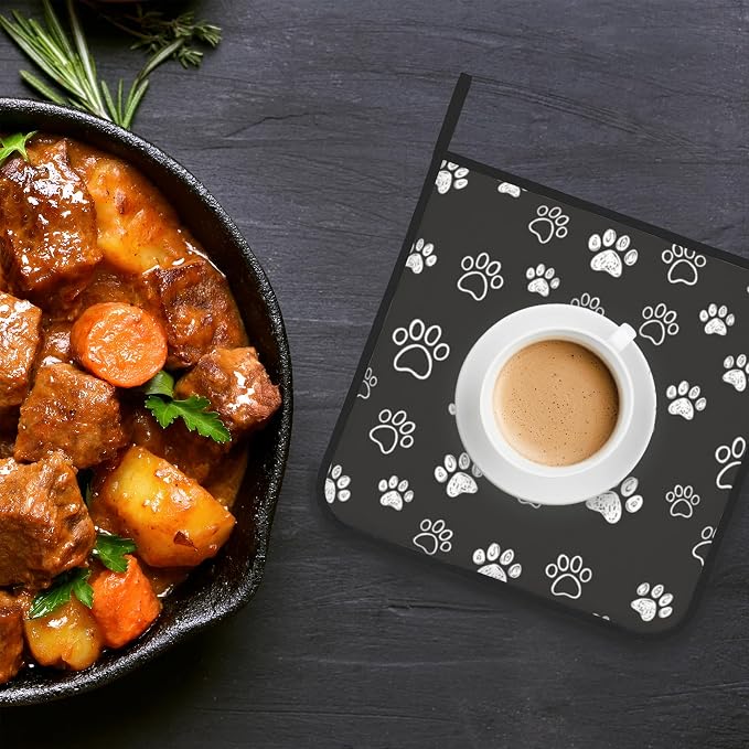 Cute Cat Dog Paw Pot Holder Set of 2, Heat Resistant Potholders Oven Hot Pads - Image 5