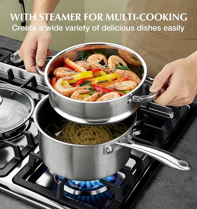 KOCH SYSTEME CS Hybrid Nonstick Stainless Steel Saucepan Set - Image 4