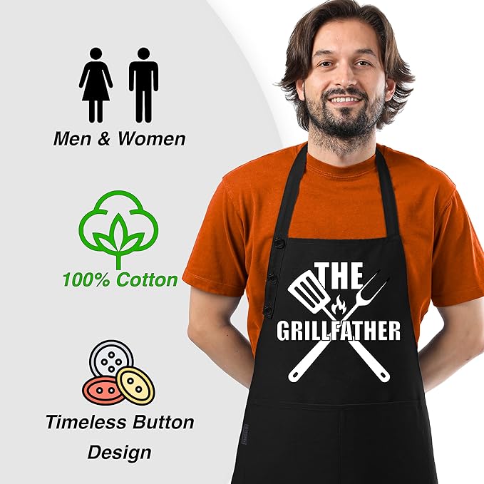TOSHEX Funny Apron Waterdrop Resistant 100% Cotton Aprons - Image 5