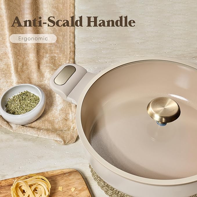 CAROTE 4.5Quart Stock Pot with Lid, Non Toxic Ceramic Soup Pot, Nonstick - Image 6