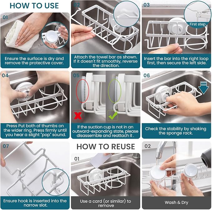 TAILI 4-in-1 Sponge Holder for Kitchen Sink - Image 8
