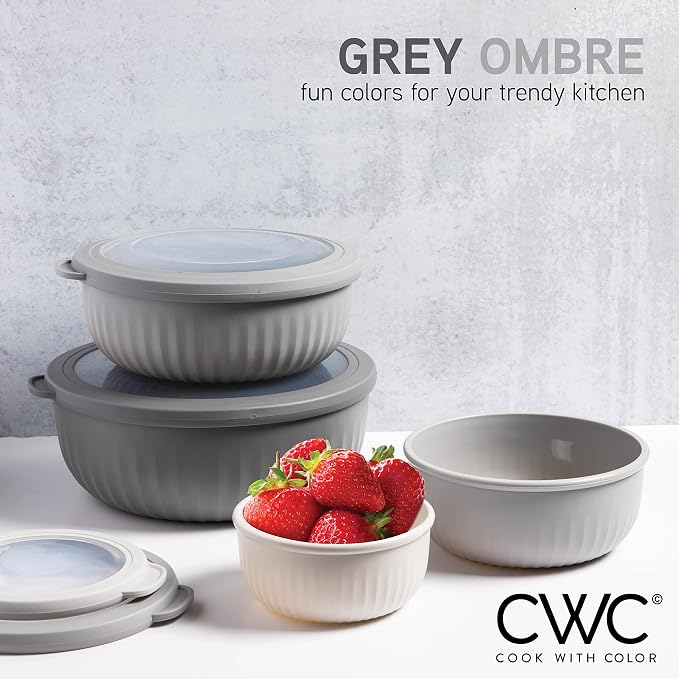 COOK WITH COLOR Prep Bowls with Lids- Wide and Deep Nesting Plastic Small - Image 3