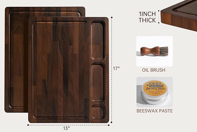 THETCHRY Walnut Cutting Boards For Kitchen, End Grain Wooden Cutting Board - Image 5