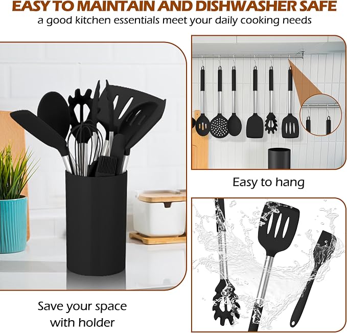 HaWare 29 PCS Silicone Cooking Utensils Set, Heat Resistant Kitchen Utensils Set - Image 7