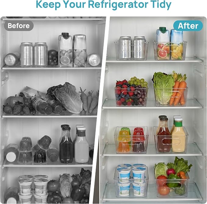 Vtopmart 8pcs Clear Organizers and Storage Bins, Plastic Storage Containers - Image 5