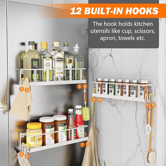 Bunoxea Spice Rack Wall Mounted 3 Pack, Space-Saving Spice Organizer - Image 5