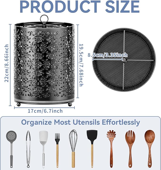 YIUKEA 360° Rotating Utensil Holder - Image 4