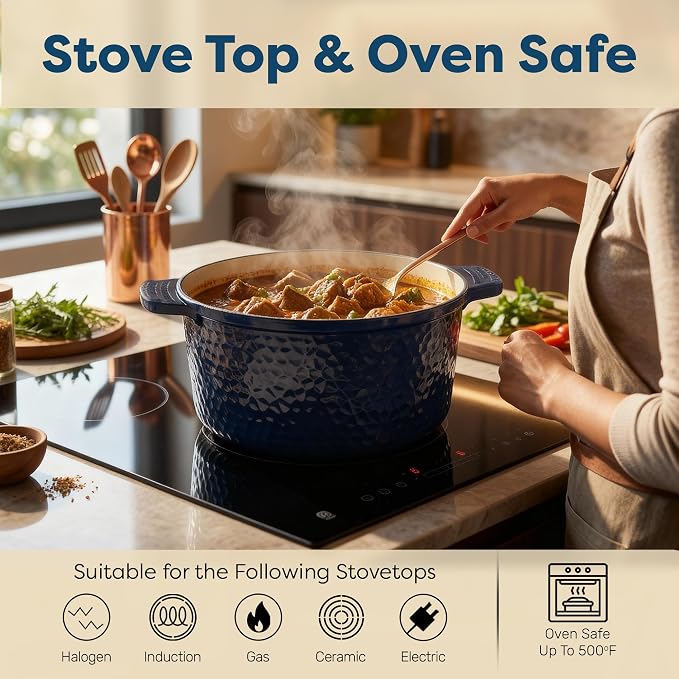 Gotham Steel Hammered 5 Qt Lightweight Dutch Oven Pot - Image 7
