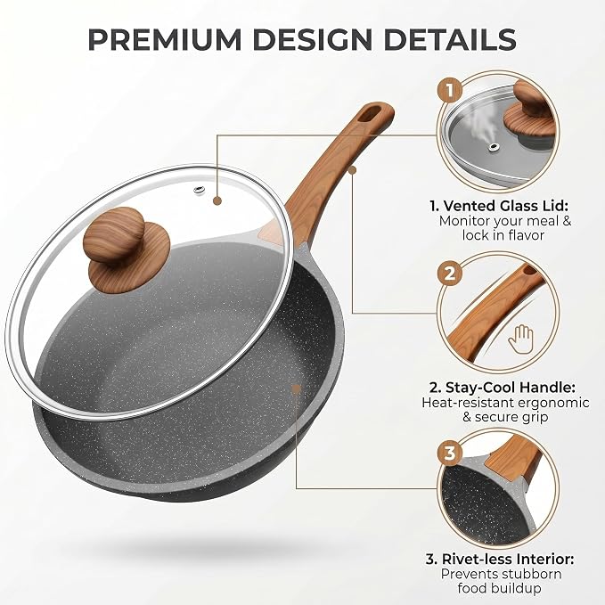 YASHE 10 Inch Nonstick Saute Pan - Image 5