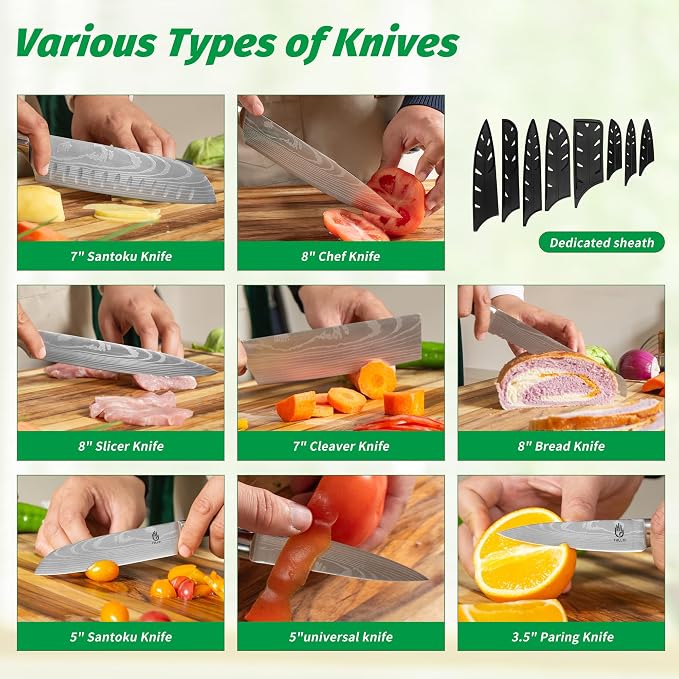 FULLHI 15pcs Japanese Knife Set - Image 4