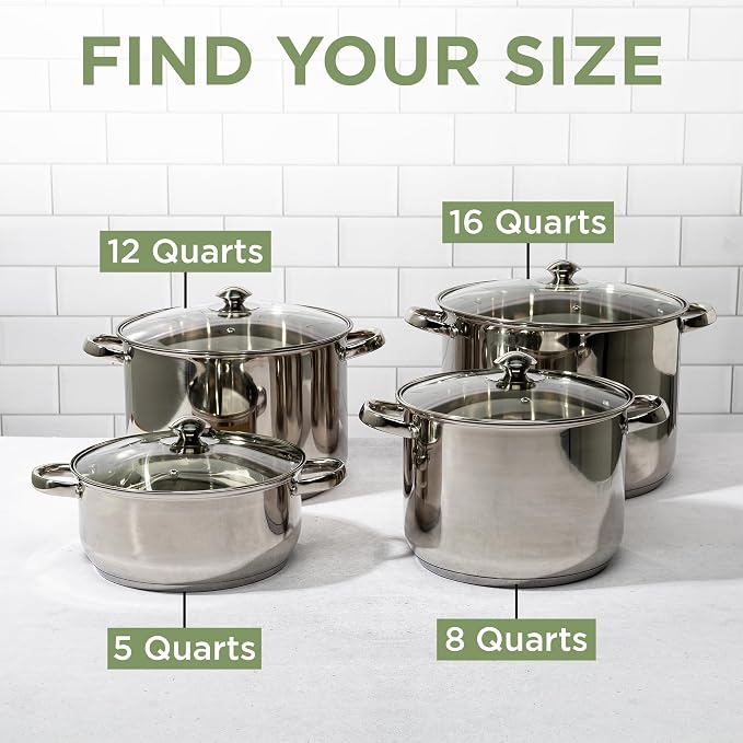 Ecolution Stainless Steel Stock Pot, Encapsulated Induction Ready Cooking Pot - Image 7