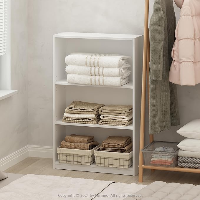 Furinno Reed Closet Organizers and Storage, 3-Tier Closet Organizer, Open Shelf by Furinno-FitsYourSpaceFitsYourBudget