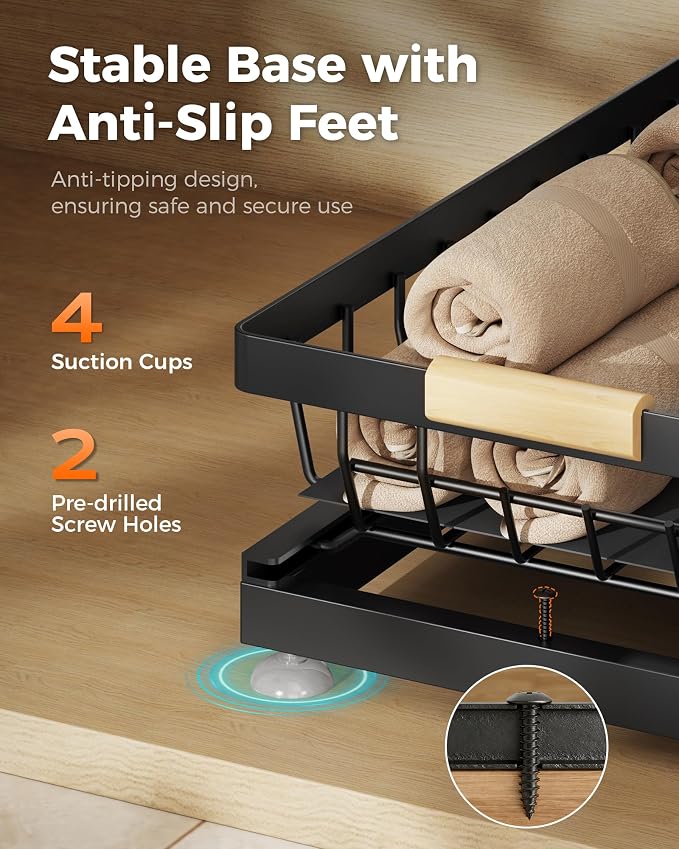 Sevenblue 3 Pack Under Sink Organizer, Height Adjustable 2 Tier Pull-Out Metal - Image 7