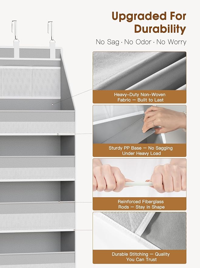 Criusia Over The Door Organizer, Heavy-Duty 6-Shelf Hanging Storage - Image 2