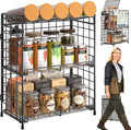 DTUQYX Spice Rack Organizer for Countertop, 3-Tier Large Capacity Foldable by DTUQYX