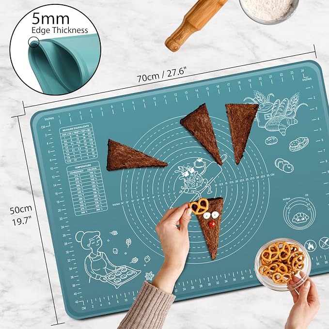 Silicone Pastry Mat 28" x 20" Extra Thick Non Stick Baking Mat - Image 3