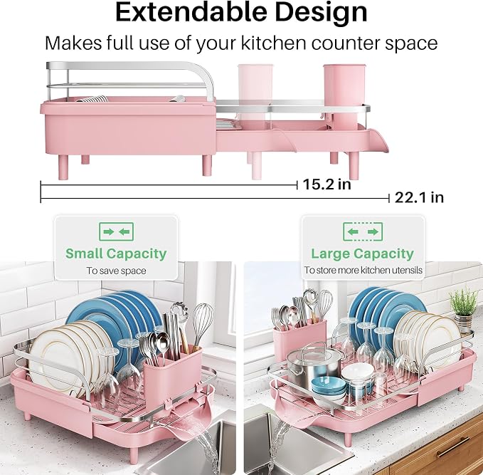 SNTD Dish Drying Rack, Expandable Dish Rack - Image 3