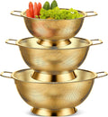 Bokon 3 Pcs Stainless Steel Colander Set Colander Bowl and Sieves 1/3/5 Quart by Bokon