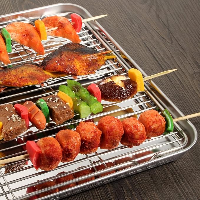 Wildone Baking Sheet & Rack Set, Stainless Steel Cookie Pan - Image 7