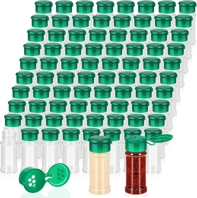 Amyhill 100 Pcs Plastic Spice Bottles Spice Jars by Amyhill