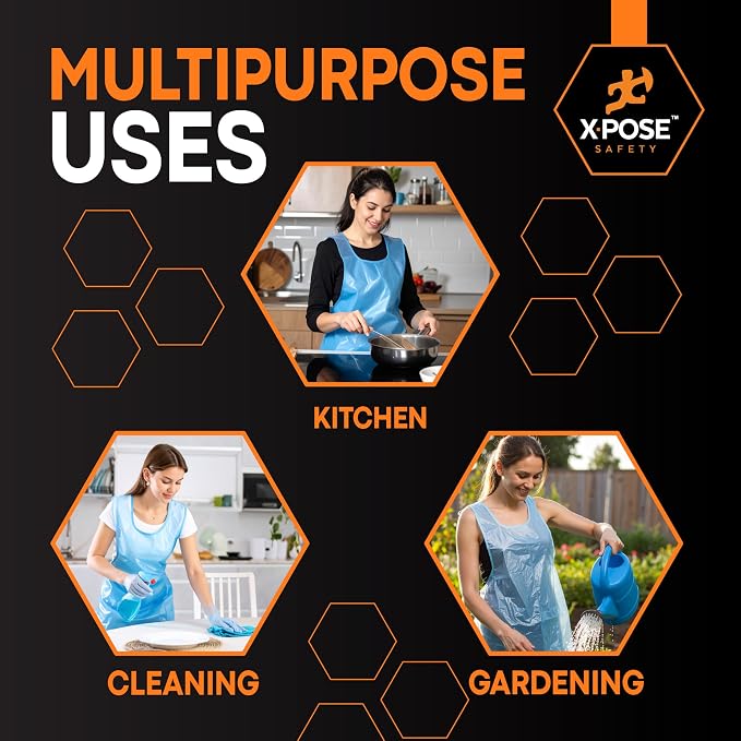 Xpose Safety 3000 Blue Plastic Disposable Aprons - Image 2