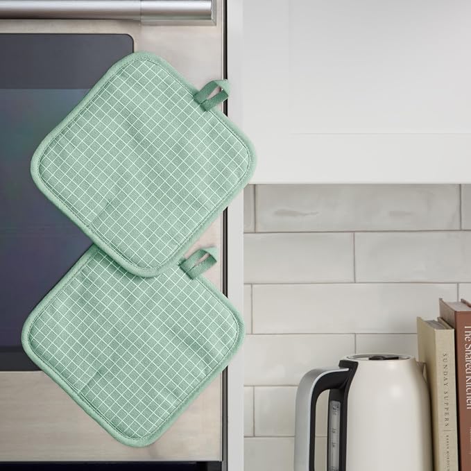 KITCHENAID Gourmet Series Gridlines Pot Holders 2-Pack Set, Heat Resistant up - Image 5