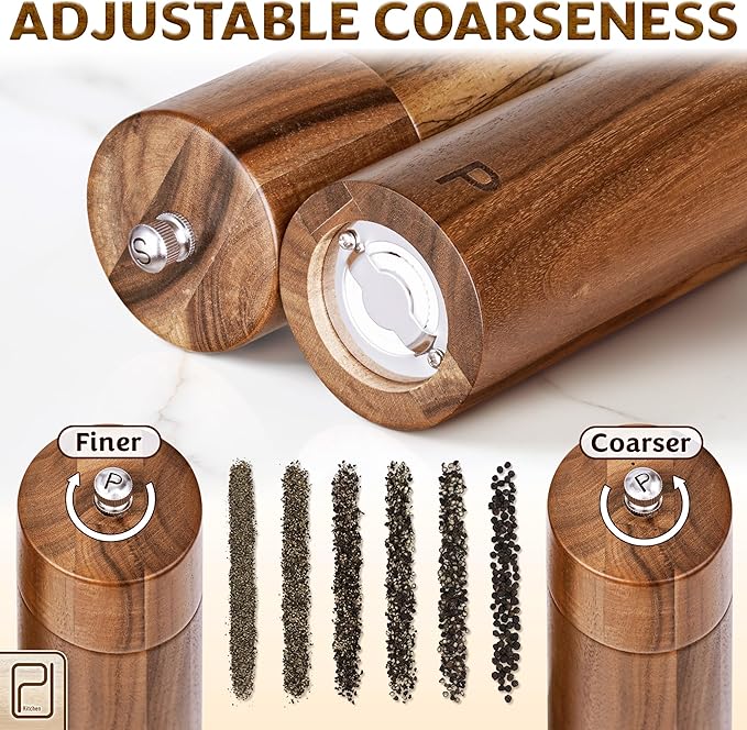 Premium Wooden Salt and Pepper Grinder Set - 28 g / 1 oz each - Image 6