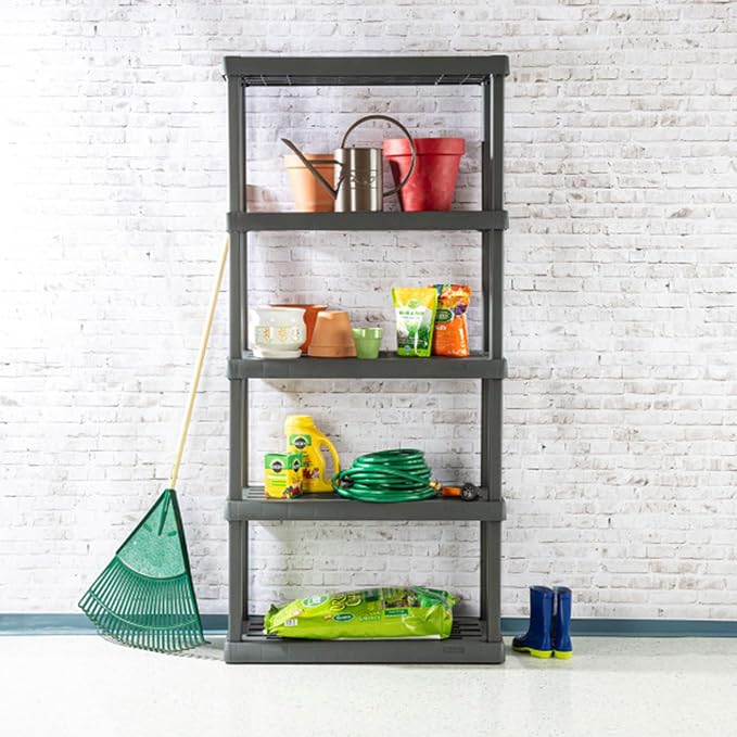 Sterilite 4-Pack 5 Shelf Unit, Heavy-Duty Shelving Storage Rack - Image 6