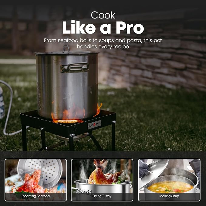GasOne Stainless Steel Stockpot – 20qt Stock Pot - Image 5
