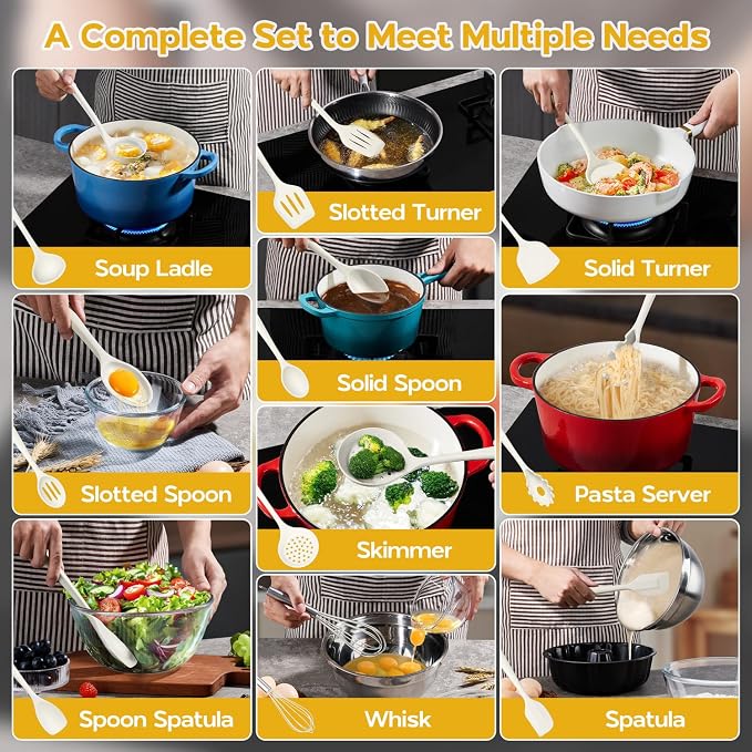 Onader Kitchen Cooking Utensils Set of 10, Silicone Utensils Set - Image 7