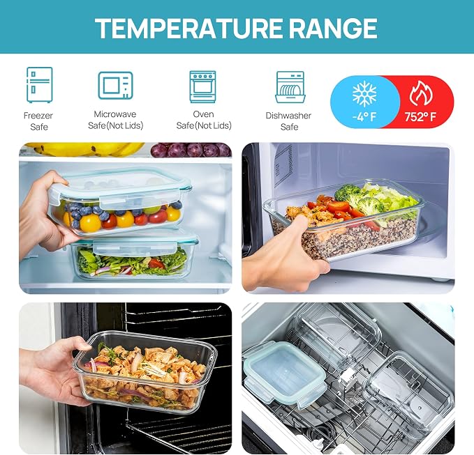 Vtopmart 2Pack 1500ml/50.7oz Large Glass Storage Containers - Image 7