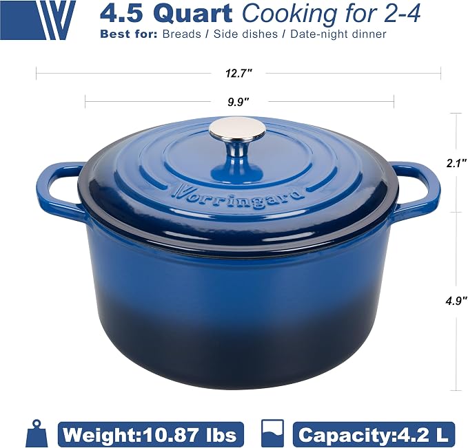 VORRINGARD Enameled Cast Iron Dutch Oven Pot - Image 2