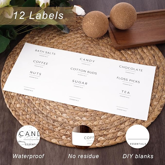 Glass Jars with Cork Lids, 3 Pack Small Decorative Jars with Acacia Tray - Image 5