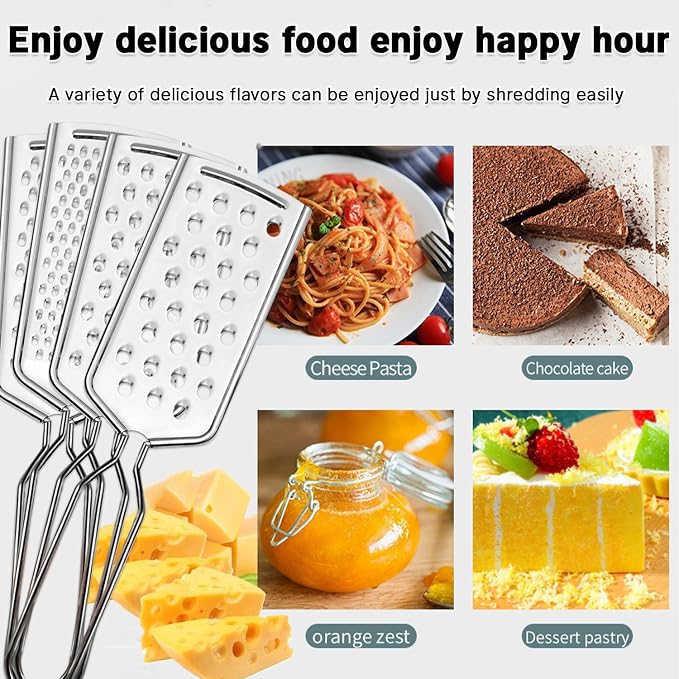 4 PCS Cheese Grater, Stainless Steel Cheese Shredder, Lemon Vegetable Slicer - Image 5