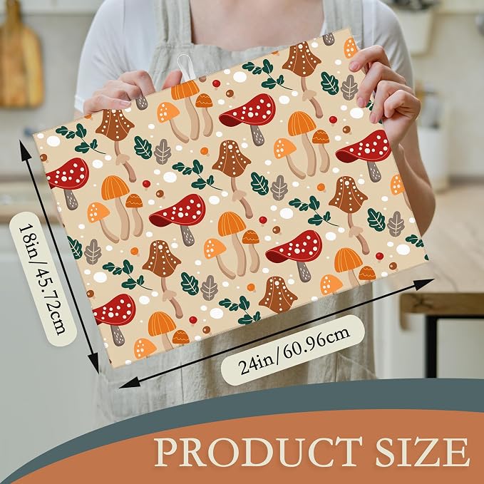 Funny Mushrooms Dish Drying Rack Mats Decor - Image 2