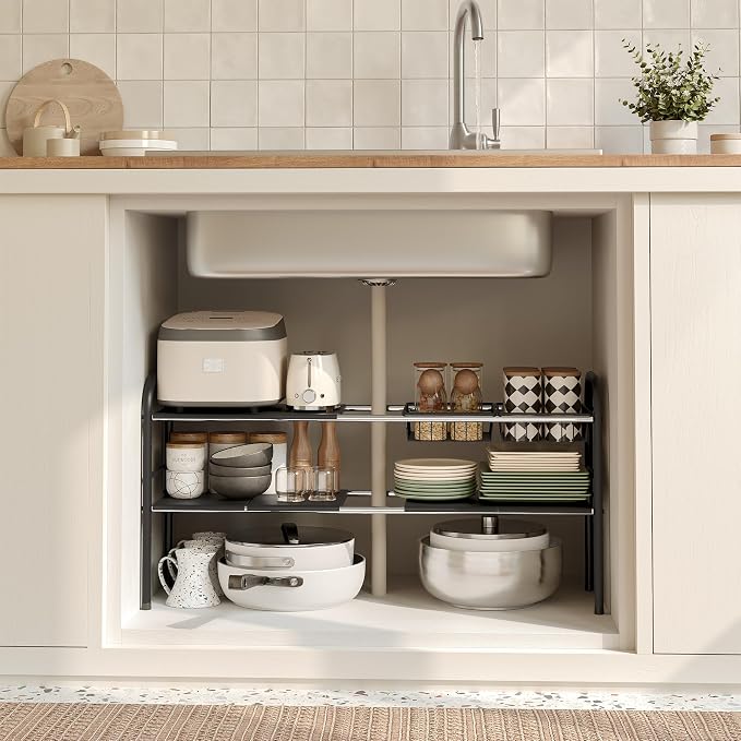 NETEL Under Sink Organizers and Storage, 2 Tier Expandable Under Cabinet - Image 6