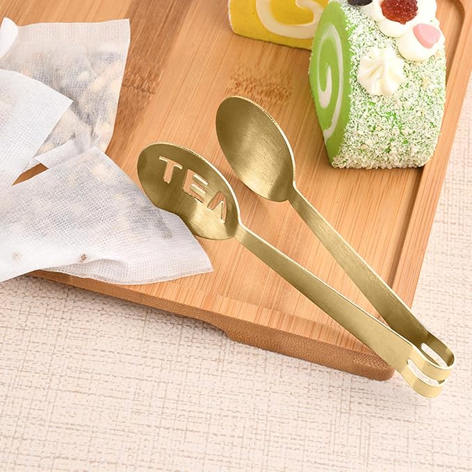 4Pcs Gold Tea Bag Squeezer, Stainless Steel Clip On Strainer, Tea Spoon Tongs - Image 5