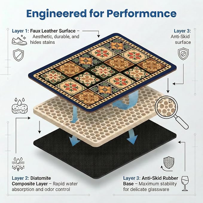 Boho Dish Drying Mat for Kitchen Counter - Image 5