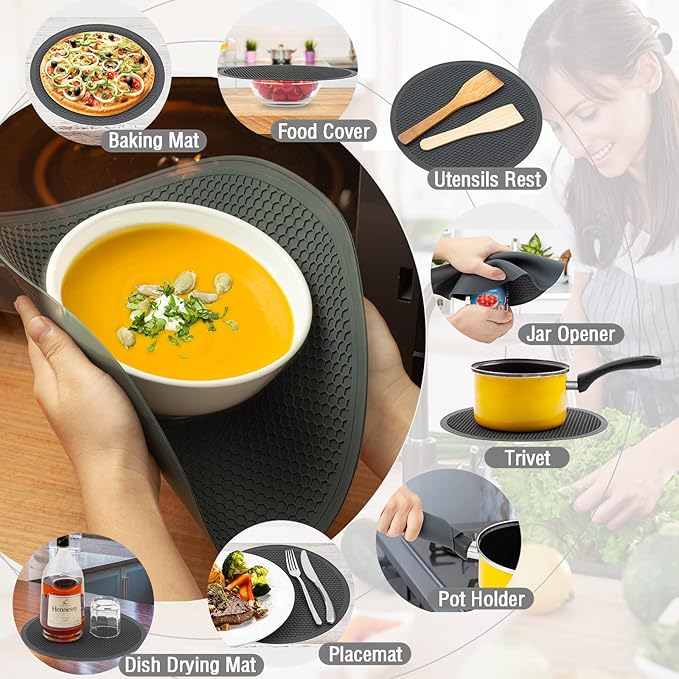 12"&10" Microwave food Cover and Mat, Large Vented Collapsible Splatter Guard - Image 9