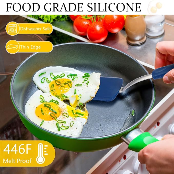 Silicone Cookie Spatula Turner 2 Pack Mini Brownie Spatula Flexible Kitchen - Image 4