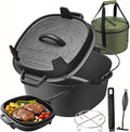 HITROCK Cast Iron Camp Dutch Oven 7QT, Pre-Seasoned Camping Dutch Oven by Unknown