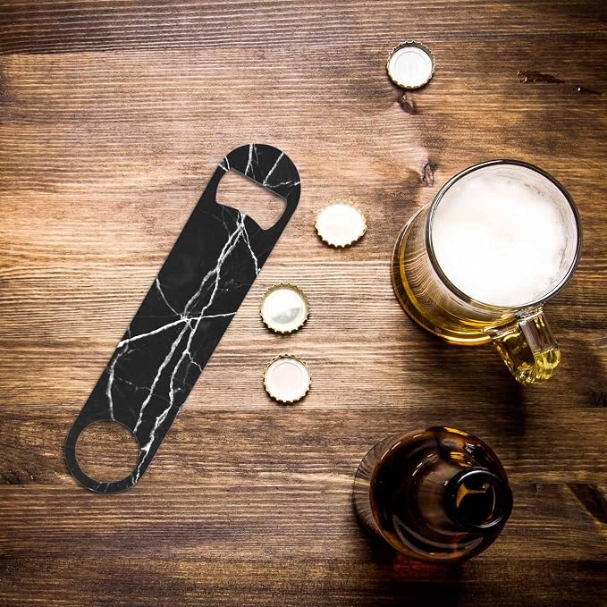 Black Marble Stainless Steel Bottle Opener Dark Texture - Image 6