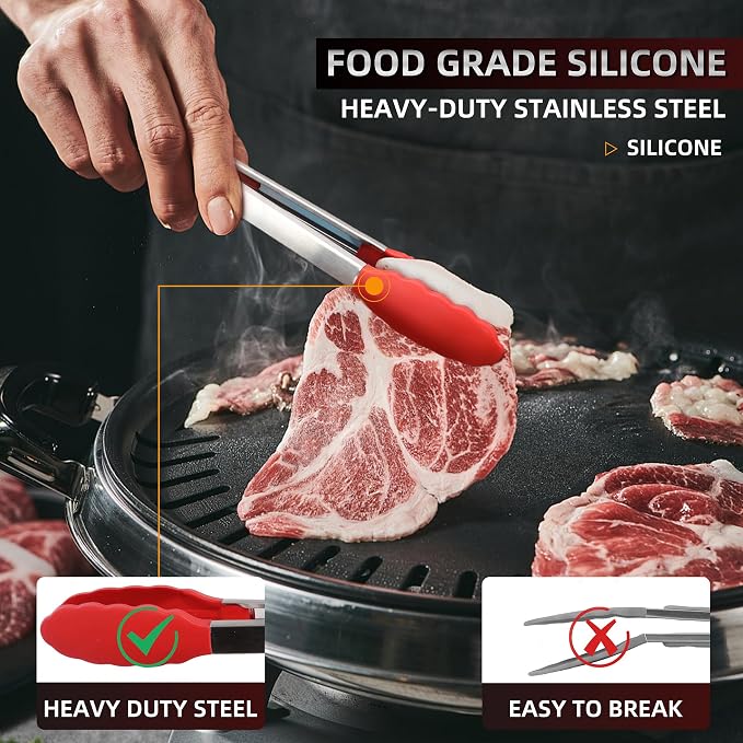 Pack of 3 Stainless Steel Kitchen Tongs - Image 6
