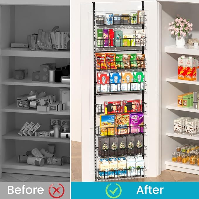 ElegantArray 8-Tier Pantry Door Oragnizer, Over The Door Pantry Organizer Rack - Image 2