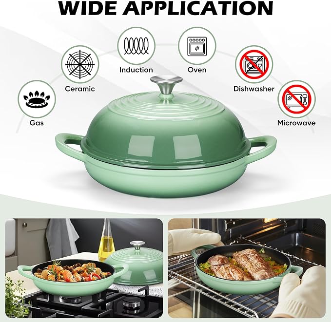 Bread Dutch Oven for Sourdough Baking, Joyfair Enameled Cast Iron Dutch Oven Pot - Image 4