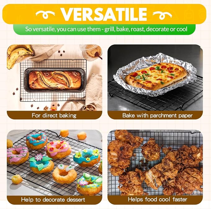 2 PCS Cooling Racks for Cooking and Baking, 14.8x10 Inches Stainless Steel - Image 3