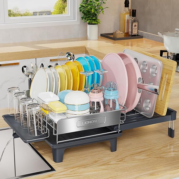 Expandable Dish Drying Rack, Dish Racks by StartYourHomeStorageLife
