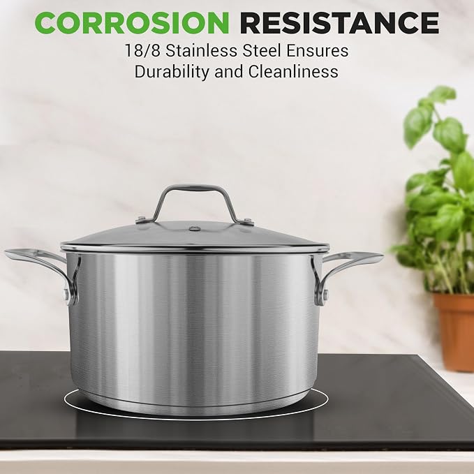 NutriChef 6 Quart Stainless Steel Stock Pot - Image 7