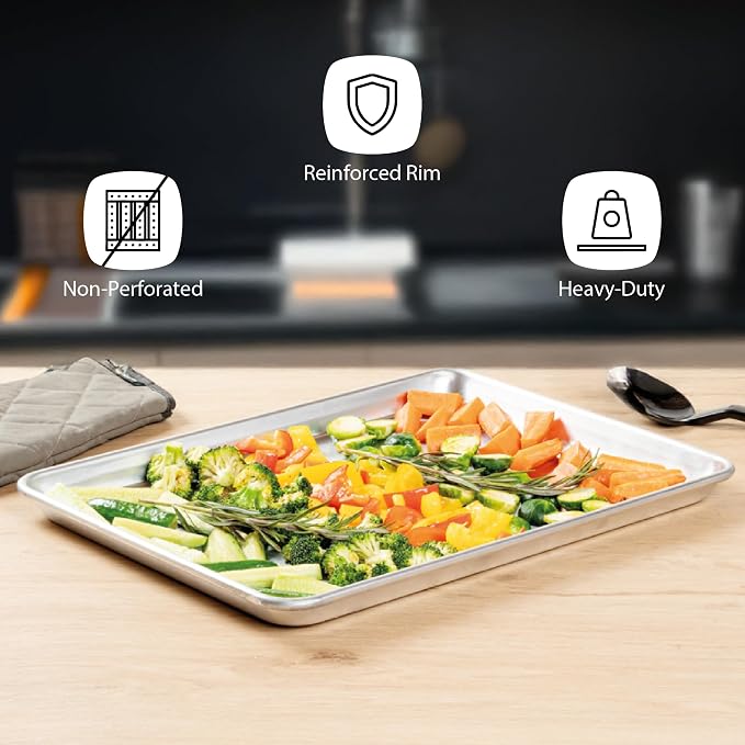 Restaurantware Met Lux 18 x 13 Inch Industrial Baking Pan 1 Heavy-Duty Bakery - Image 4
